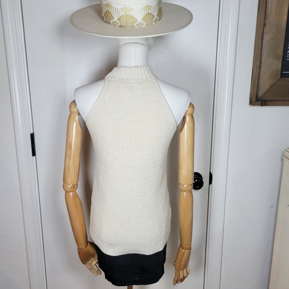 Loft Crochet Cotton Blend Tank Top Size Small Boho Chic Lightweight Knit - Picture 8 of 10